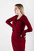 Плаття міді з коміром поло та ґудзиками бургунді 83076 (2000000140339), фото 5
