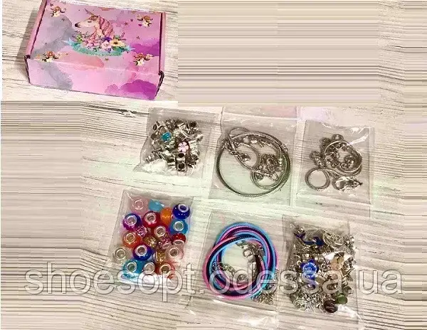 Набір намистин та підвісок для створення прикрас, 66 предметів, фото 1