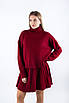 Костюм зі светром та спідницею з імітацією плісеровки бургунді 40037 (2000000140735), фото 3