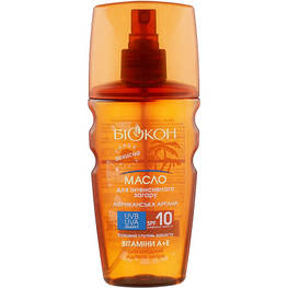 Засіб для засмаги Біокон Олія для інтенсивної засмаги Африканська аргана SPF-10 160 мл (4820160031142) - оригінал
