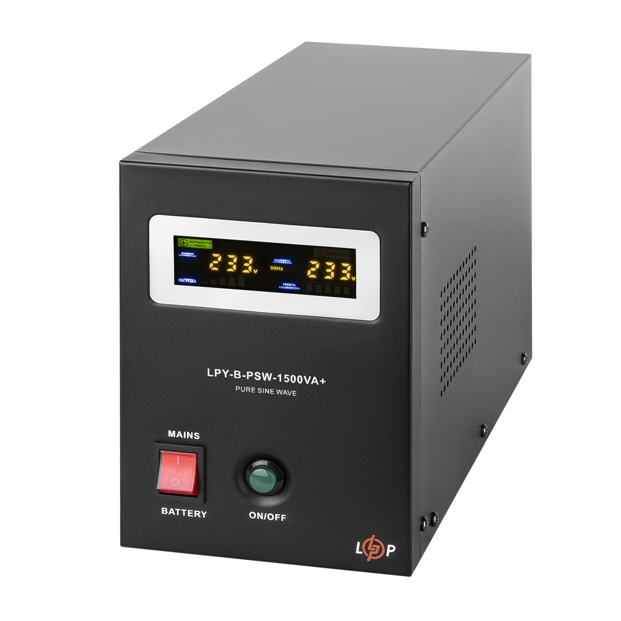 ДБЖ 24 В 1500ВА 1050 Вт із чистою синусоїдою LogicPower для котлів насосів серверів LCD дисплей 10A/15A, фото 1