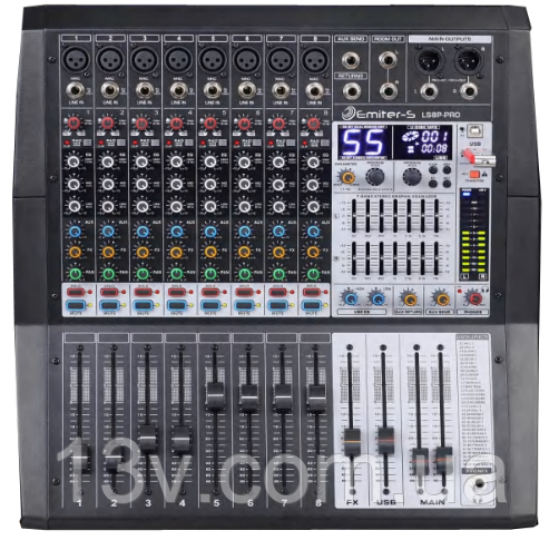 Активний мікшерний пульт Emiter-S LS8P-PRO-500, 2x500Вт