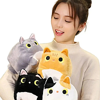 Плюшевий кіт 20 см для дітей та дорослих, М'яка подушка-іграшка антистрес Котокубік у різних кольорах