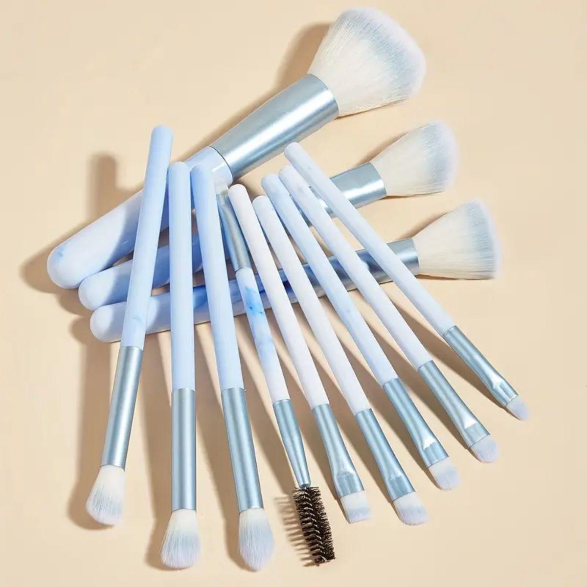 Набір пензлів для макіяжу MakeUp 12 шт., Блакитний, фото 1
