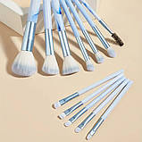 Набір пензлів для макіяжу MakeUp 12 шт., Блакитний, фото 2