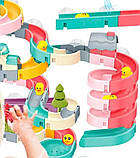 Дитяча водна гірка для ванної кімнати Іграшка у ванну на присосках для малюків 72 деталі Іграшки для ванної, фото 5
