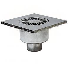 Трап зливний вертикальний хромований REDI DN 50 (150x150) для каналізації (Італія) CV15JCR