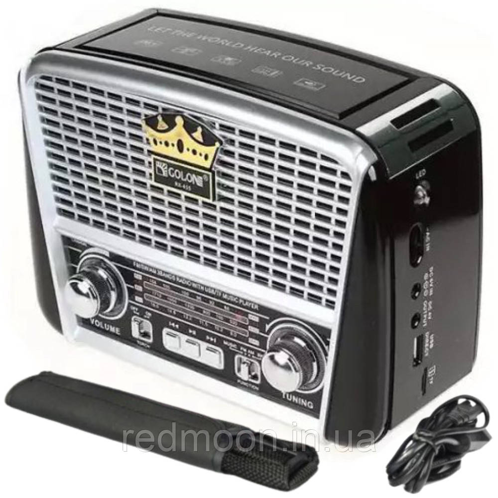 Радіоприймач акумуляторний 3в1, з Bluetooth, ліхтарем, / Фм радіоприймач / Портативний радіоприймач, фото 1