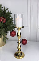 Підсвічник металевий зі скляною колбою 875-043