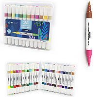 Набір двосторонніх акрилових скетчмаркерів 24шт 48 кольорів Beifa