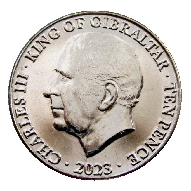 Гібралтар 10 пенсів, 2023 рік Карл III  №3143, фото 1