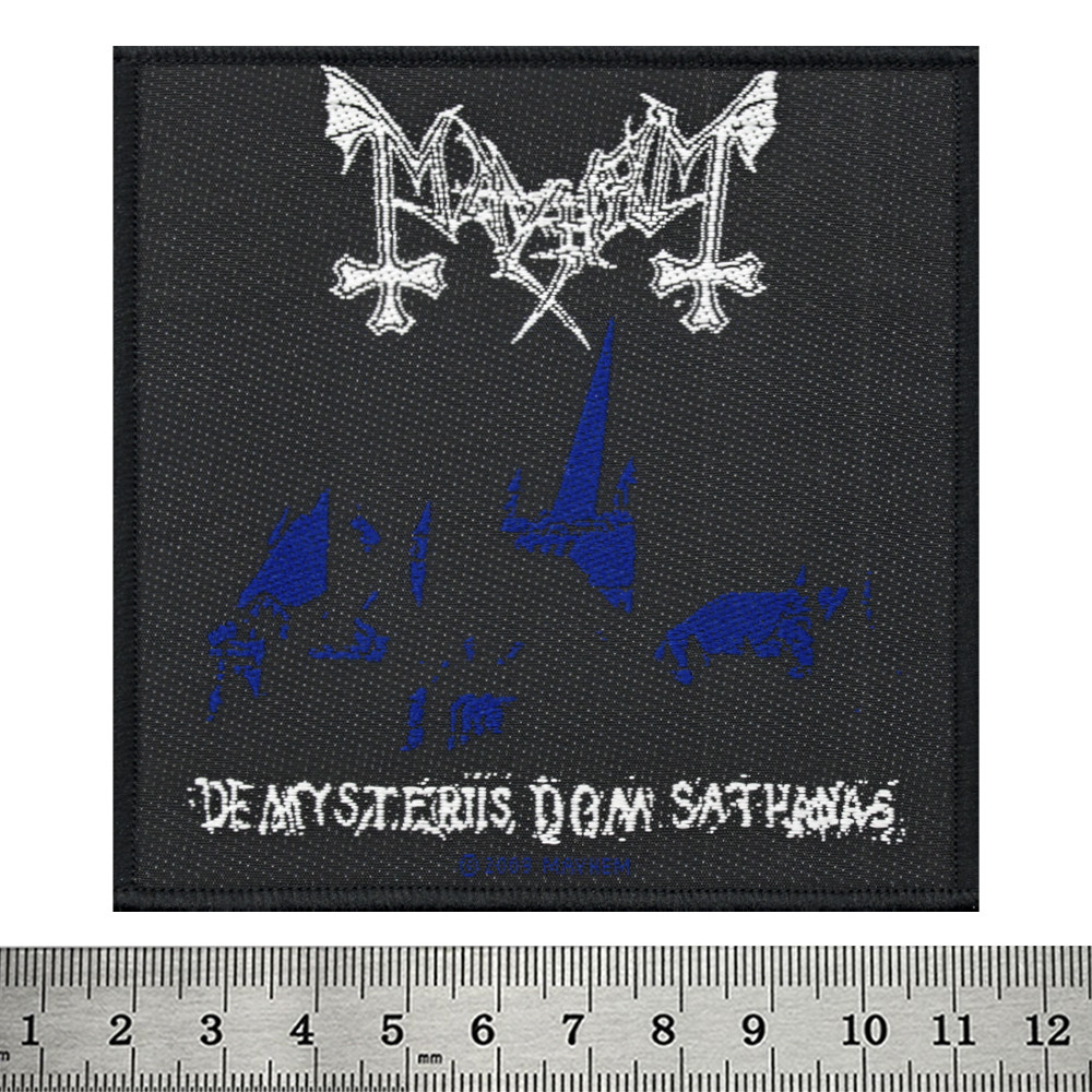 Нашивка ткана MAYHEM - DE MYSTERIIS DOM SATHANAS (ofp-144), фото 1