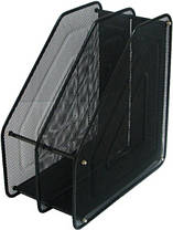 Лоток металевий вертикальний 2 відділення Leader чорний