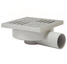 Трап горизонтальний з нержавіючою решіткою REDI DN 50 (150x150) для каналізації (Італія) E2250AI