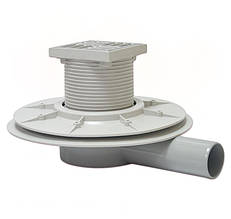 Трап горизонтальний із сухим затвором REDI INOX D 50 (100x100) фланцевий (Італія) EAS15AI