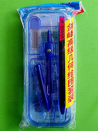 Канц Готовальня ”JO” /JF-2009A/ 7пред. 4 лін+цирк.+гриф.+ручка (1/12/144), фото 1