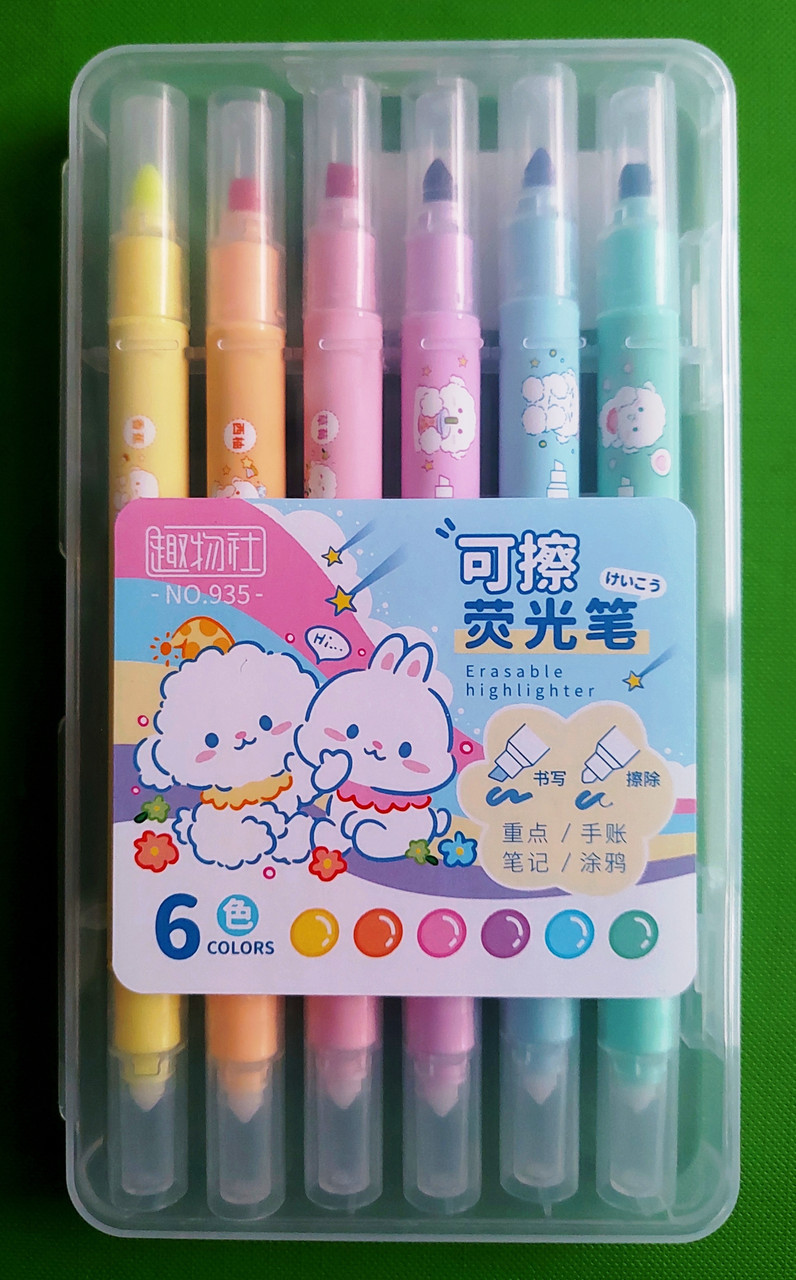 Канц Набір маркерів текстових WB” /935-6/ з глітером 6кол., що стираються (1/12)