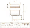Трап вертикальний з нержавіючою решіткою Capricorn INOX D 50 (100x100) фланцевий (Польща) 9-2600-050-46-01-04, фото 3