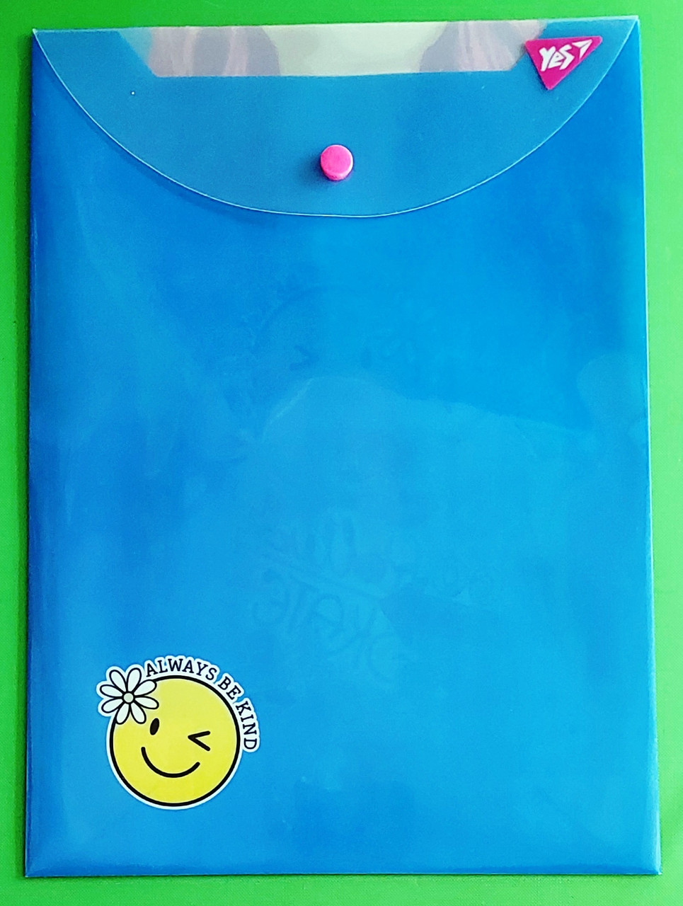 Канц Папка-конверт на  кнопці А4 ”Yes” /491882/ ”Smiley Girl” (12/60/120)