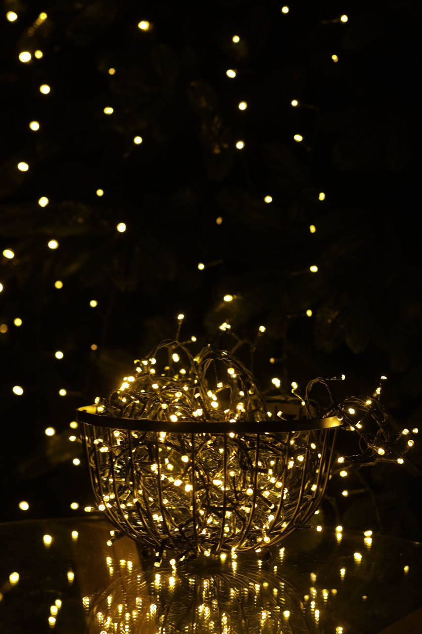 LED гірлянда 300 діодів золотий, 14м + 3м, фото 1