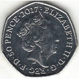 Велика Британія 50 пенсів, 2017 150-та річниця - Народження Беатріс Поттер, Кролик Пітер №2950, фото 2