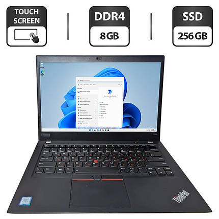 Ультрабук Lenovo ThinkPad T490s/ 14" (1920x1080) Сенсорний/ Core i5-8265U/ 8 GB RAM/ 256 GB SSD/ UHD, фото 1