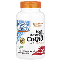 Коензим Q10 високої абсорбації з Біоперином, 300 мг, High Absorption CoQ10 with BioPerine, Doctor's Best, 90 вегетаріанських