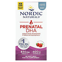 ДГК (докозагексаєнова кислота) для вагітних, смак полуниці, Prenatal DHA, Nordic Naturals, 90 гелевих капсул