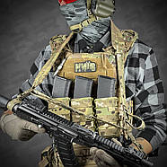 Ремінь збройовий RAGNAROK триточковий із широким наплічником "KRAKEN" sling Мультиким, фото 4