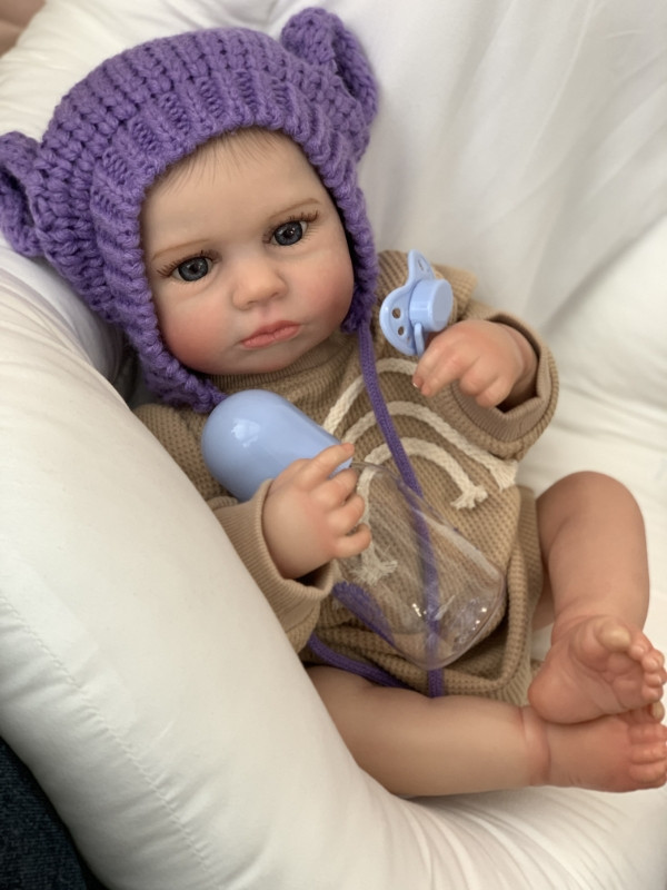 Силіконова Колекційна Лялька Реборн Пупс Reborn Новонароджена Дівчинка Немовля Менні (Вінилова Лялька) 50 см, фото 1