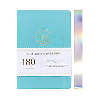 Блокнот в крапку А5 для Bullet Journal М'ятний з сріблястим зрізом 80 аркушів 180 г/м² (BUKE-070)