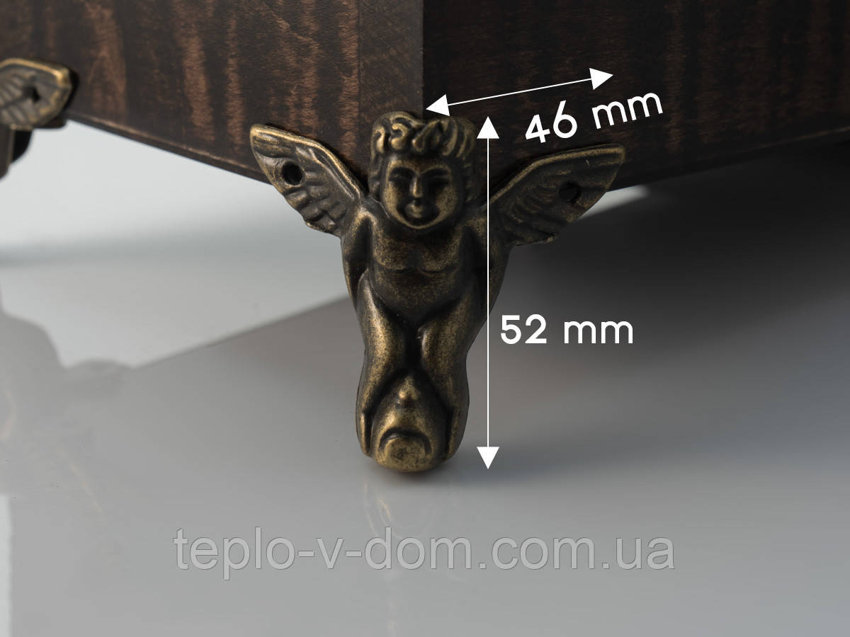 Ніжка для декупажу. Ангел. Колір "стара латунь". 52х46мм