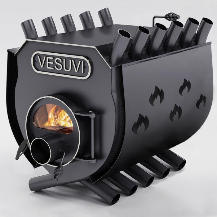 Піч булер'ян до 850 м³ тип 03 VESUVI 12 кВт (640 х 1150 х 885 мм) з варильною поверхнею, склом і захисним кожухом, фото 1