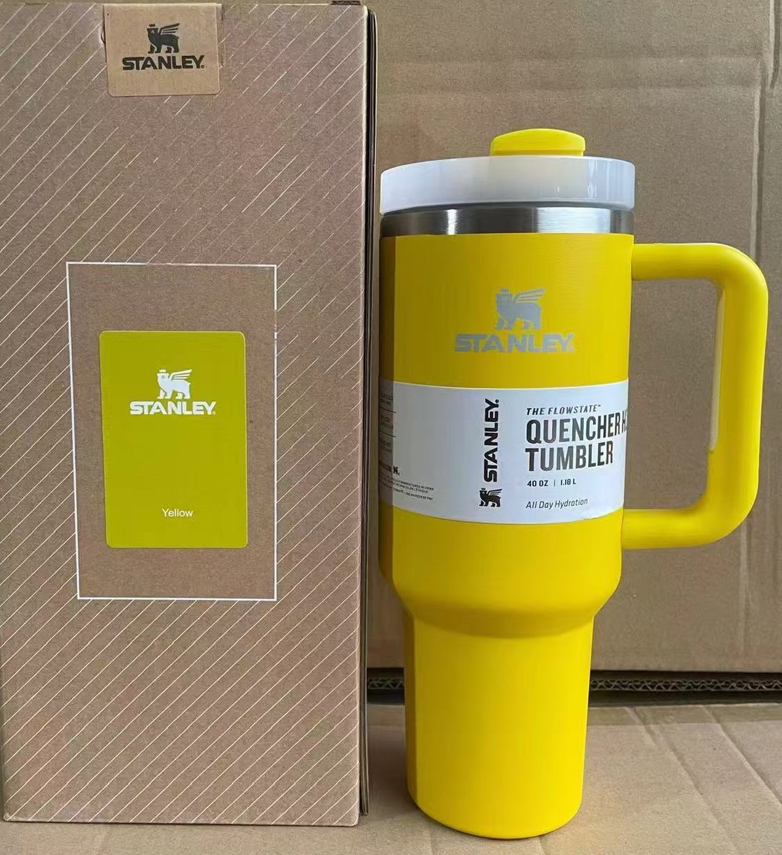 Термос термочашка Stanley Quencher H2.0 Tumbler з нержавіючої сталі 1,18 л Yellow KT6007817, фото 1