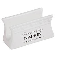 Салфетница керамическая Modern белая компактная для столовых и кухонь ELISEY ZJO_15