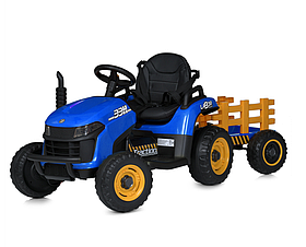 Дитячий трактор Bambi M 5111EBLR з мотором 2х45W з причепом