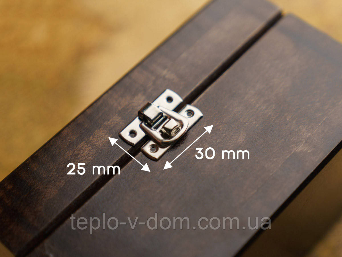 Засувка для шкатулок. Колір "срібло". 30х25мм