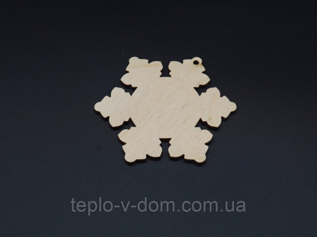 Дерев'яна новорічна заготовка з фанери.Сніжинка. 9см