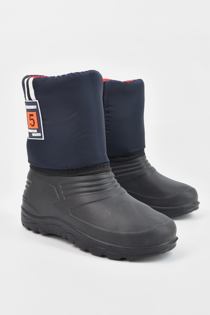 Дутики дитячі на хутрі чорного кольору 195781T Безкоштовна доставка, фото 1