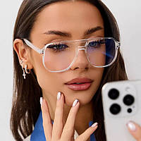 Сонцезахисні окуляри іміджеві авіатор Pilot прозорі