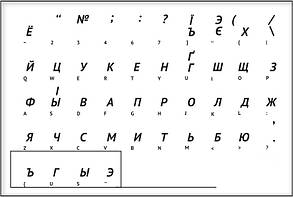 Наліпки наклейки на клавіатуру білі Укр\Рус\Eng Black