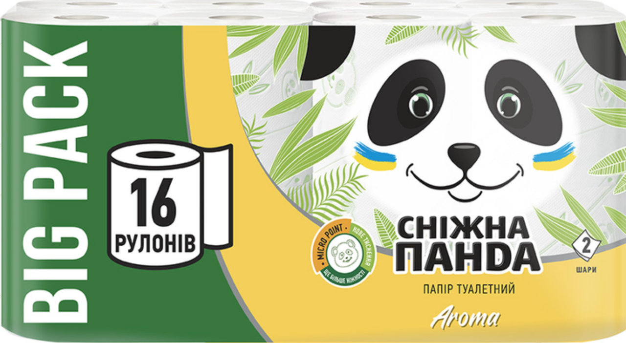 Туалетний папір Сніжна панда Aroma 16 рулонов