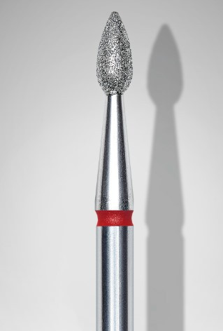 Фреза алмазна Staleks крапля червона діаметр 2,3 мм/роб частина 5 мм