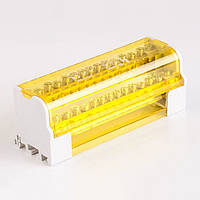 Крос-модуль 2*15 "земля" (шина нульова в корпусі з жовтою кришкою) 502972ж