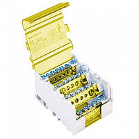 Крос-модуль 4*7 "земля" (шина нульова в корпусі з жовтою кришкою) 502973ж