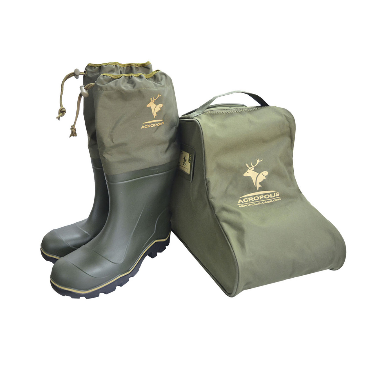 Гумові чоботи чоловічі для риболовлі, полювання, активного відпочинку на природі. Чохол для взуття в комплекті. Гумовці Acropolis