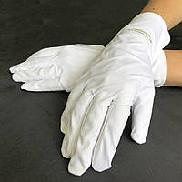 Acropolis двосторонні білі рукавички з мікрофібри для окулярів, ювелірних прикрас, годинників. Преміум клас. Розміри: S, M, L.