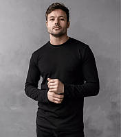 Мужской однотонный лонгслив - HECTOR - Черный