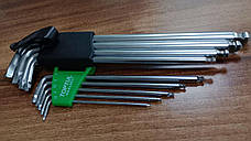 Набір Г-обр. шестигр. 1,5-10мм 9ед. супердлинных з екстрактором і кулею TOPTUL GAAL0927, фото 3