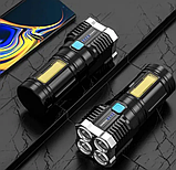 Ліхтар ручний світлодіодний акумуляторний USB (LS03), фото 3